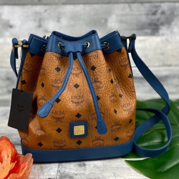 mcm drawstring bucket bag